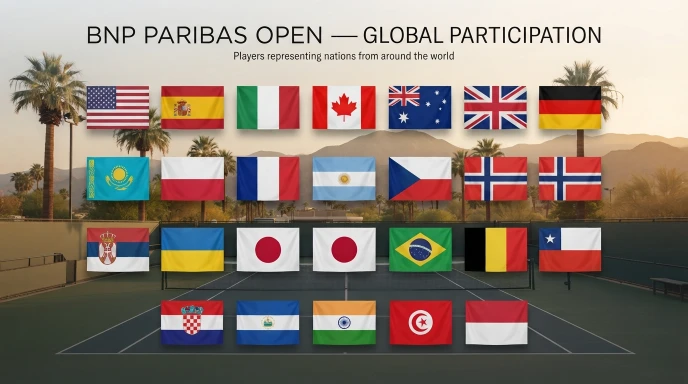 BNP Paribas Open 2027 participating countries flags - Indian Wells