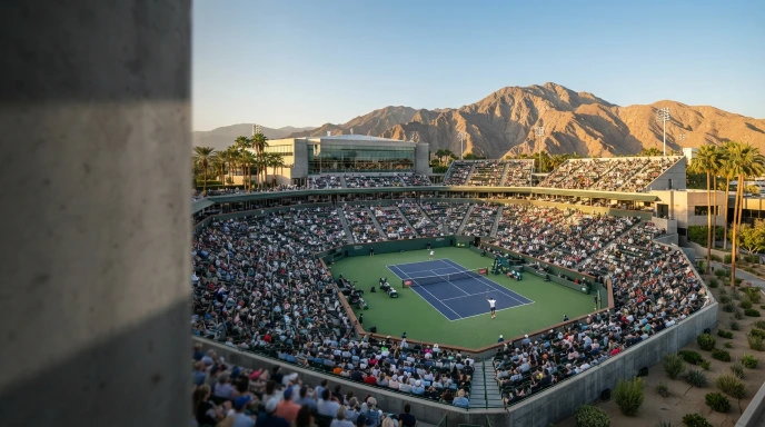 Aerial view of Indian Wells Tennis Garden stadium court