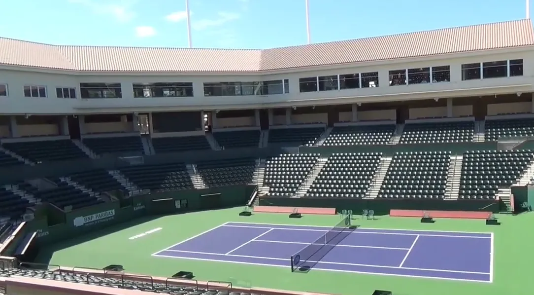 Stadium 2, the 8,000-seat secondary show court at the Indian Wells Tennis Garden with Nobu dining